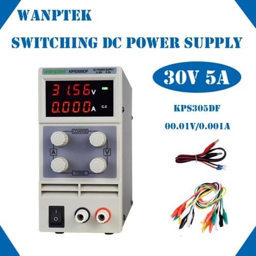 Hot KPS305DF 0-30V 0-5A 110V-230V 0.1V/0.001A LED Digital Adjustable Switch DC Power Supply MA Display EU/AU/US Plug