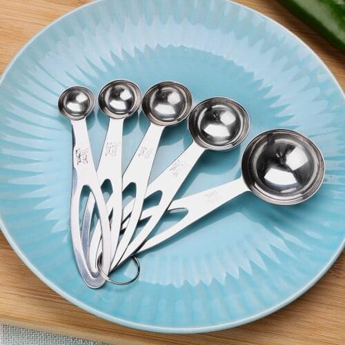 5Pcs/Set Measuring Spoon with Scale for Flour Food Coffee Cooking Measuring Tools Kichen Accessories Baking Tools