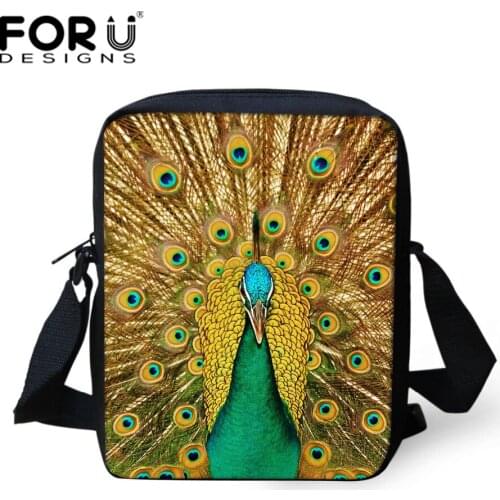 Mini Animal Messenger Bag for Women Female Zoo Peacock Print Casual-bag Cute Owl Crossbody Bag Small Kids Shoulder Handbag
