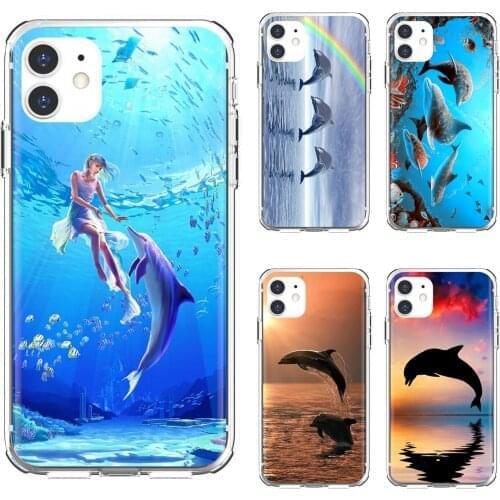 For Xiaomi poco X3 nfc F2 Pro M3 Mi 5X 6X Max Mix 1 2 2S 3 Mi5 Mi6 Mi3 Mi4 Dance-And-Jumping-dolphins-Water Soft Shell Case