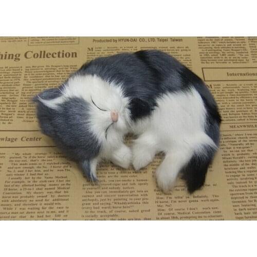 New simulation sleeping cat toy polyethylene & furs handicraft cat doll gift about 14x14cm 2205