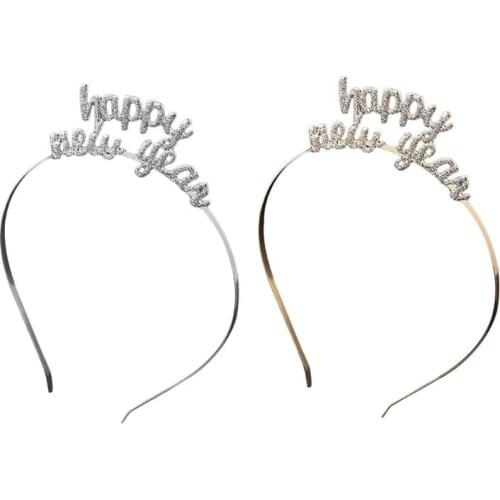 2021 New Alloy Letter Hairband Charm Lady Hair Accessories New Year Women Headband