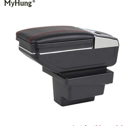 Car Console Armrest Box For VW Volkswagen Tiguan 2009-2017 Central Storage Box With Cup Holder Ashtray Car Arm Rest Rotatable