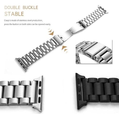 Stainless Steel Watch Bands for Apple Watch 38mm 42mm Link Bracelet Strap Fashion Bands For iwatch Wholesales Butterfly Clasp
