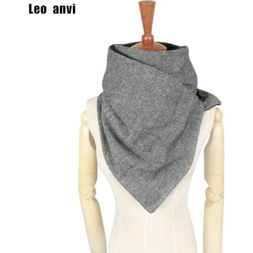 Leo anvi designer fashion winter scarf men wool cotton unisex Herringbone chevron ring scarf women wrap handmade Infinity scarf