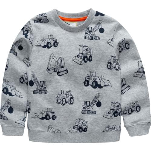 Jumping Meters Excavators Warm Baby Girls Boys Sweater shirt Kids Long Sleeve 100% Cotton 2018 Brand Winter Clothes Clothing