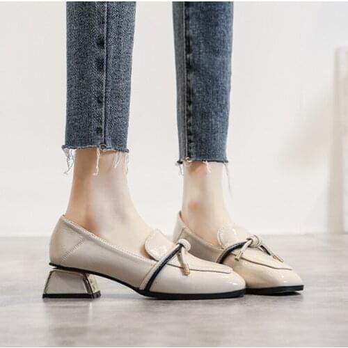 Women Pumps Chic Strange Heel Ladies Office Casual Shoes Slip-on Butterfly-knot Lacing High Heel Shoes Female