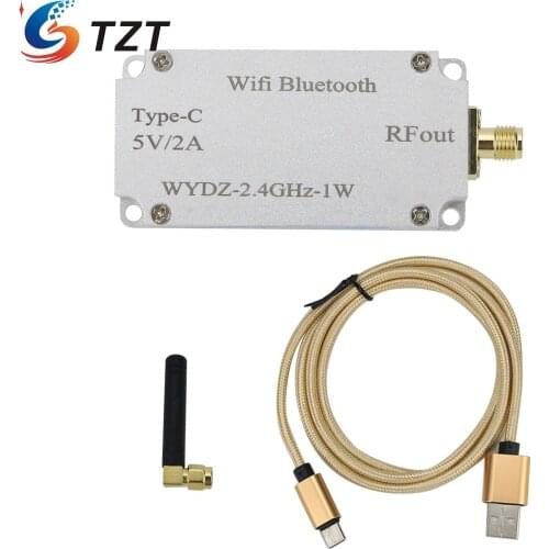 TZT 2.4GHZ WiFi Sweep Frequency Blocker 1W amplifier with antenna TYPE-C for 2.4G Bluetooth interference shield
