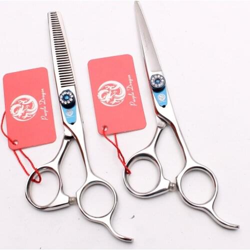 Z1016 6'' 17.5cm Purple Dragon TOP GRADE Hairdressing Scissors 440C Cutting Scissors Thinning Shears Hair Scissors Styling Tool