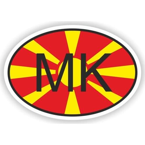 Reflecitve Funny Car Sticker MK MACEDONIA Country Code Decal,14CM*9CM