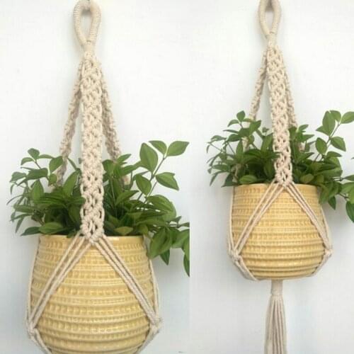 1pc Vintage Jute Rope Braided Pot Holder Macrame Plant Hanger Hanging Planter Basket Rope 78cm Mayitr