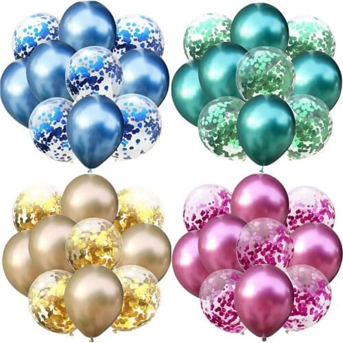 10pcs/lot 12inch Mix Metallic Latex Balloons Confetti Birthdays Parties Baby Shower Celebration Wedding Decoration Helium Ballon