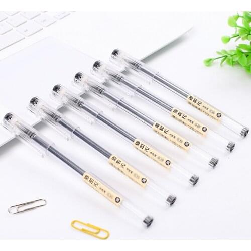 3pcs Tianzhu Product Hexagon Full Needle Carbon Refill Office Supplies Black Pen Gel Pen Office Signature Pen