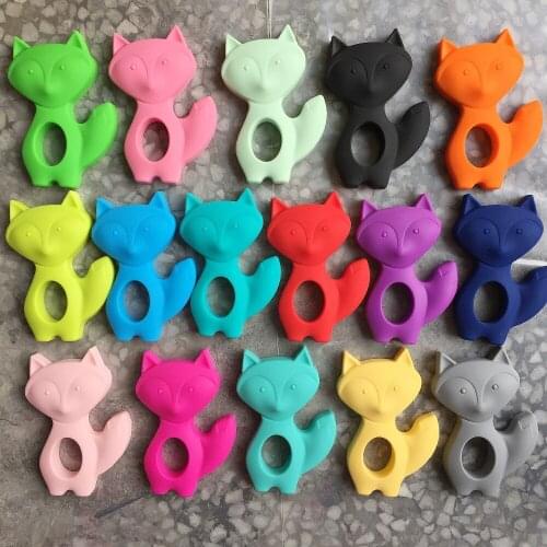 30 pieces/lot ) SUMMER SALE! Fox Pendant Teething Necklace. Fox Child Sensory Necklace. Fox Necklace