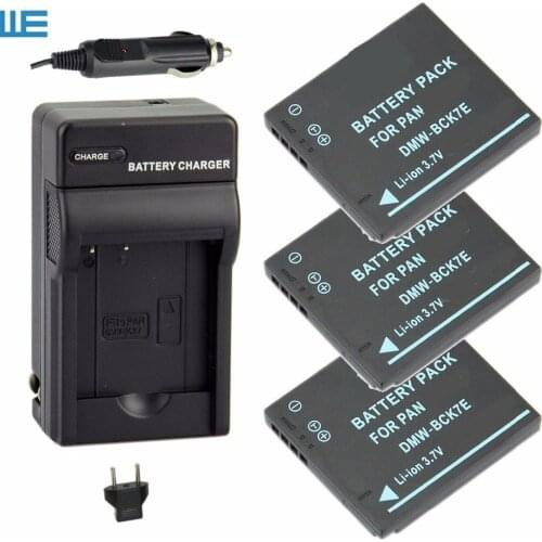 3X DMW-BCK7 BCK7 BCK7E NCA-YN101G Battery+Charger for Panasonic Lumix DMC-FH2 DMC-FH4 DMC-FH5 DMC-FH6 DMC-FH7 DMC-FH8 DMC-TS30