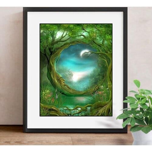 5D DIY Diamond Painting Big Tree Old Man Art Full Dill Square Rhinestone Diamond Embroidery Mosaic Cartoon Home Decor