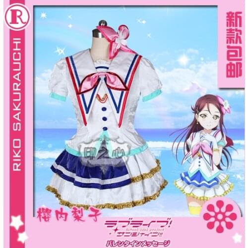 Anime LoveLive Sunshine!! Sakurauchi Riko Cosplay Costumes Aqours Azure Sky SJ Uniform For Female Role Play Dress Custom-Make