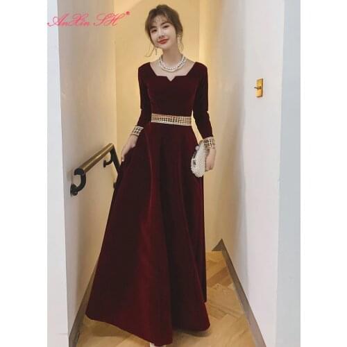 AXJFU Pink lace evening dresses new pink sister bow evening dresses, graduation pink gowns, dinner lace evening dresses