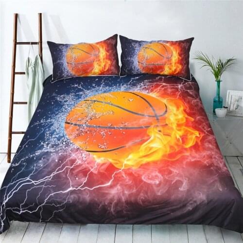 Basketball Fire Bedding Sets ChildrenTwin Full Queen King Size USA Bed Duvet Cover Set Bedlinen 3 Pieces