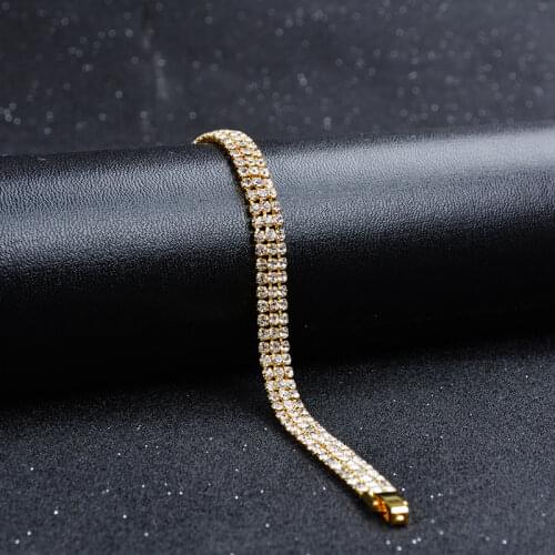 Fashion Brand Designer Charming Bride Wedding Crystal Bracelet Women Jewelry Shiny Rhinestone Chain Bracelet for Female 2021 New