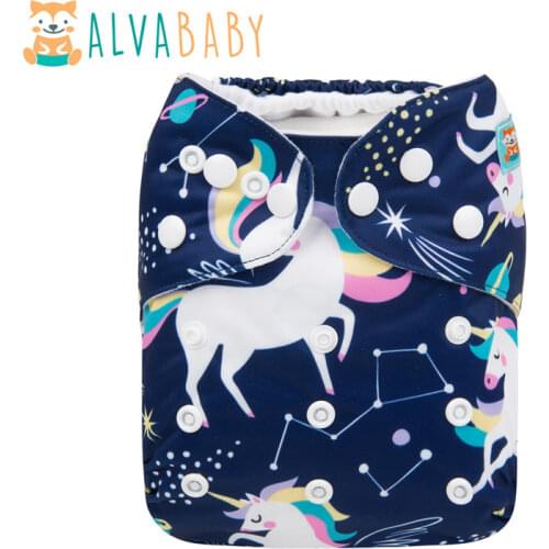 ALVABABY Washable Cloth Diaper Adjustable Nappy Reusable Cloth Diapers Available 3-15kg Baby