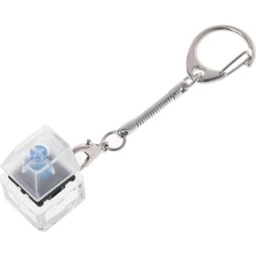 For MX Mechanical Keyboard Switch Tester Keychain Transparent Body Keycap Mechanical Switch Keychain Without LED Lights Toy