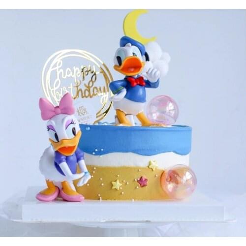 Donald Duck couple doll cake decorations duck Daisy doll model childrens birthday gift family toys