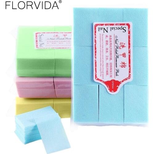 FlorVida 1 Pack Lint Free Nail Wipes Art Gel Polish Remover Tools For Manicure Care Cleaner Pink Paper Pads Soak Off Accessories