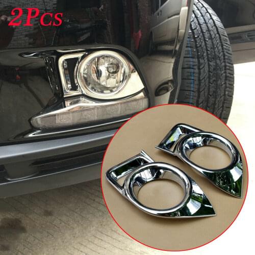 Chrome For Toyota Highlander Kluger Accessories 2014 2015 2016 ABS Hear Front Fog Light lamp Foglight Cover Trim