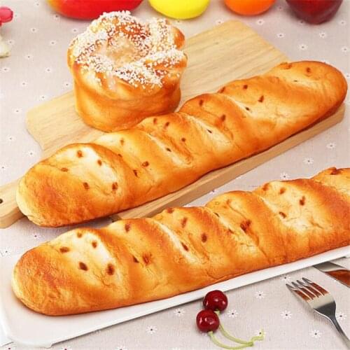 Artificial food squishy Bread Simulation Model Slice Soft Bread Fake Cake Bakery Photography props Decor Slice Soft Haricot roug