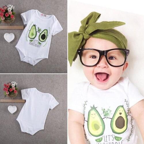 Cotton Newborn Baby Boys Girls Bodysuit Summer Clothes Short Sleeve Playsuit One-Pieces 0-24M