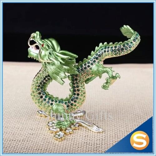 Chinese Traditional Dragon Pewter Material Czech Crystallized Dragon Figurine Display Gifts & Decor Dragon Chinese Dragon