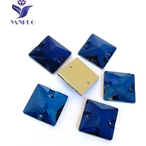 YANRUO 3240 Square Montana Sewing Rhinestones Sew On Crystals Stones And Crystal DIY Sewing Art Fabric Stones For Shoes