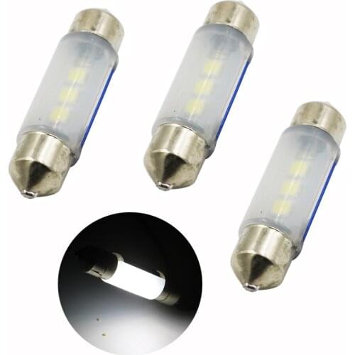 YSY 50pcs Glass 3030 3smd FESTOON SV8.5 31mm 36mm 39mm 41mm 44mm Auto Light C5W Car Bulb Canbus Automotive Lamp