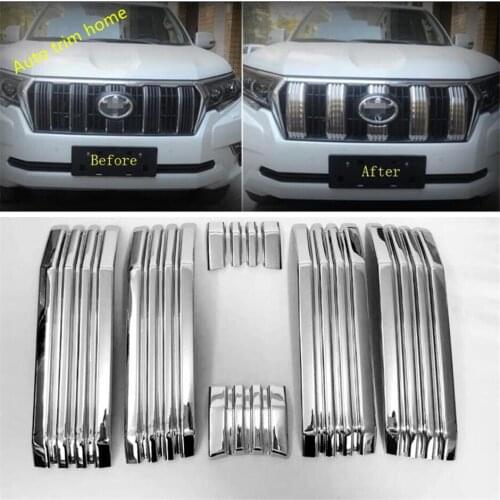 Lapetus ABS Front Center Grille Grill Molding Cover Trim For Toyota Land Cruiser Prado FJ150 2018 2019 2020 Without Camera Hole