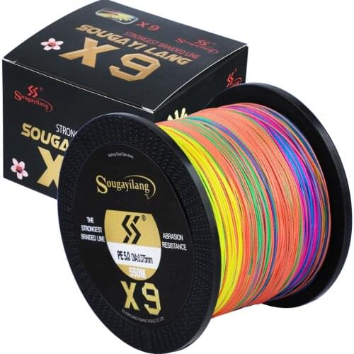 Sougayilang New X9 150M 350M 550M PE Fishing Line 9 Strand Reverse Spiral Tech Multifilament Strong Carp Fishing Line 17-97LB