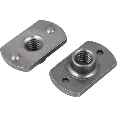 M6 Carbon Steel Slab Base T-Shaped 2 Projection Weld Nuts 25 Pcs
