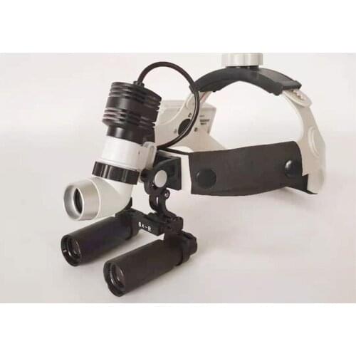 Medical Loupes Binocular Magnifier 4.0/5.0/6.0X Magnifying Glasses+5W LED Dental Headlight Surgical Headlamp Dentistry 2 Battery