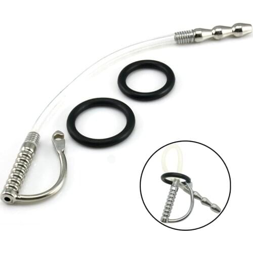Sex Male Masturbator Catheter Urethral Stretching Penis Plug Sex Toys for Man Urethral Dilators Sounding with Penis Delay Ring