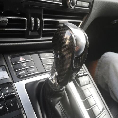 Dry Carbon Fiber AT Gear Shift Knob Head Cover Trim for Porsche Panamera Macan 911 Cayenne 718 Boxster Cayman 2010-2020