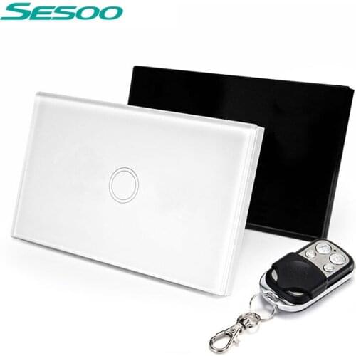 US Standard SESOO Remote Control Switch 1 Gang 1 Way ,RF433 Smart Wall Switch, Wireless remote control touch light switch