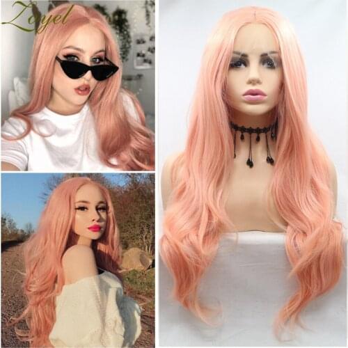 Zoyel Natural Wavy Wigs Synthetic Lace Front Wigs Heat Resistant Fiber Hair With Daily Wear For Women