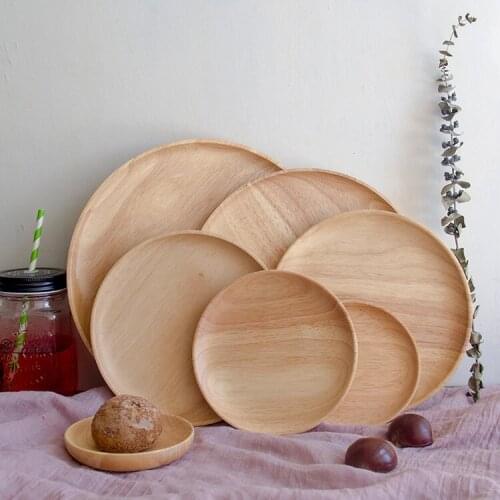 Wood New Solid Color Simple And Creative Carving Fruit Salad Bread Tray