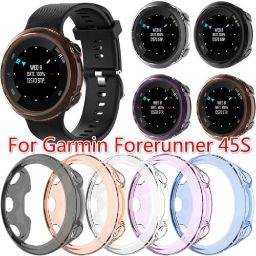 New Protective Cover For Garmin Forerunner 45S Smart Watch Case Cover TPU Transparent Watch Accessories Garmin Shell Box