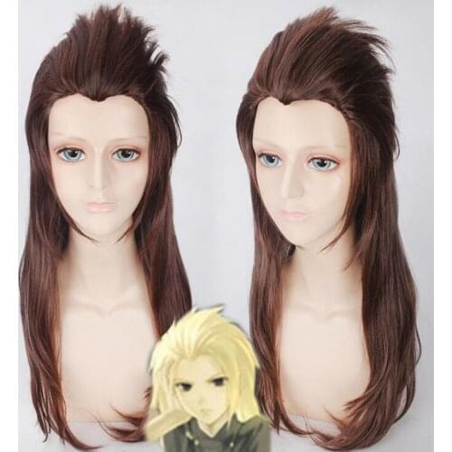 Anime 60CM Long Brown Wigs Game Sally face Sallyface Larry Styled Heat Resistant Hair Cosplay Costume Wig