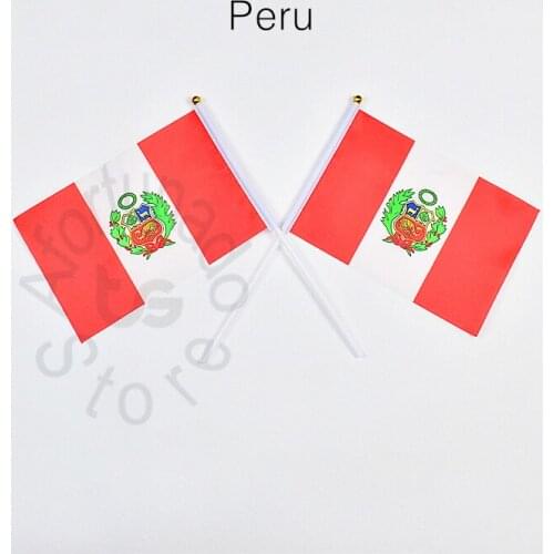 Peru 14*21cm 10piece flag Banner Hanging flag Home Decoration flag Lattice Racing Game flag