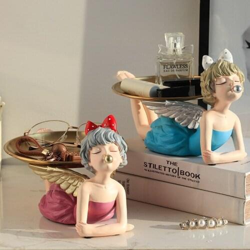 Bubble Girl Storage Tray Resin Sculpture Craft Decoration Nordic Decoration Home Living Room Bedroom Desktop Decor Accessories