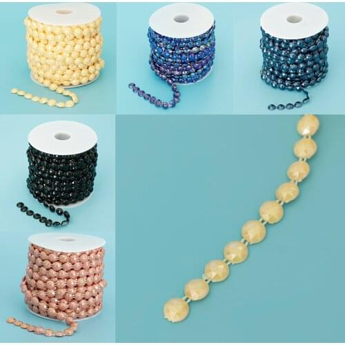 15m/Roll 10mm Half Round Beads String Artificial Pearls Strands for Garland Spool Beads DIY Craft Wedding Decor