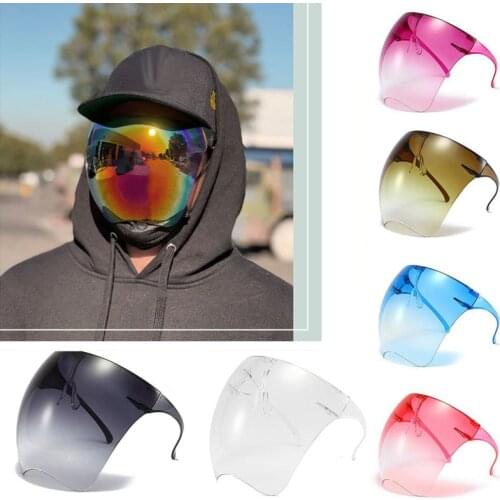 Clear Full Face Shield Sunglasses Oversized Shield Visor Sun Glasses Plastic Lightweight For Men and Women Unisex Dropshipping