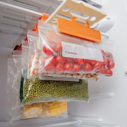 Refrigerator Storage Rack With Ziplock bag sealing clip Hanging Storage Rack Slide Rail Hanging Rack Food Bag Fridge Organizer